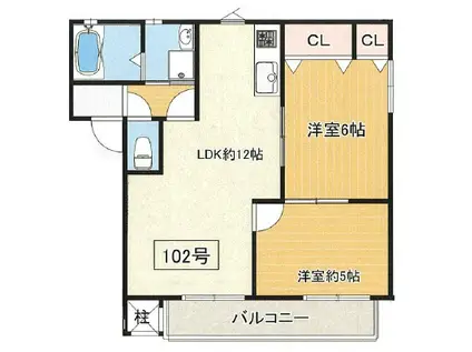 カホルール花園(2LDK/1階)の間取り写真