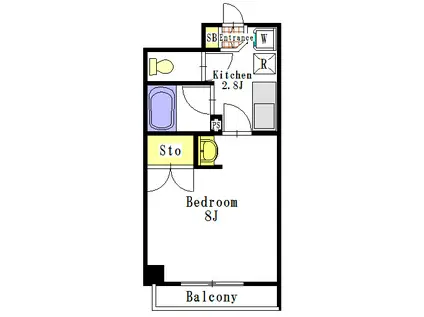 グランソール東照宮(1K/3階)の間取り写真