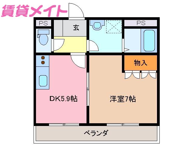 サクセス(1DK/1階)の間取り写真