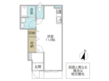 AILE GRAND(ワンルーム/1階)の間取り写真