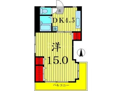 PHILIA(1DK/2階)の間取り写真