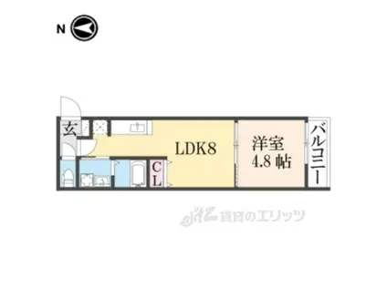 KILLIFISH円町(1LDK/1階)の間取り写真