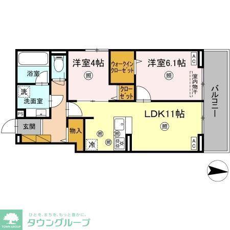D-KUUTIO(2LDK/3階)の間取り写真