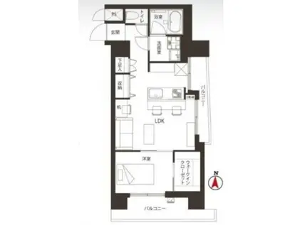 パラスト新宿余丁町(1LDK/5階)の間取り写真