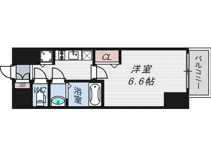 スワンズシティ塚本アクシア(1K/11階)の間取り写真