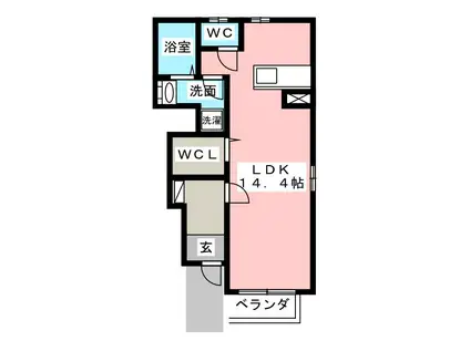 サンライズA(1K/1階)の間取り写真