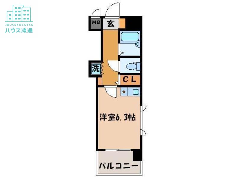 ライオンズマンション諏訪神社前(ワンルーム/9階)の間取り写真