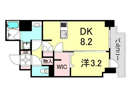 エステムコート神戸元町IIザ・サロン(1DK/12階)の間取り写真