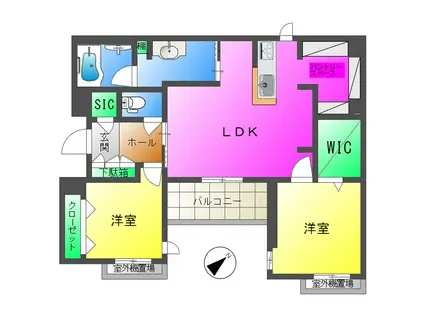 シャーメゾンさくら大久保駅前(2LDK/4階)の間取り写真