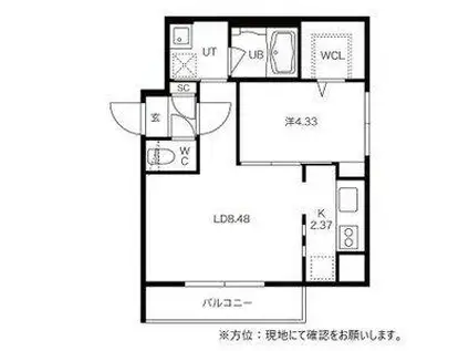 EDGE SPARK(1LDK/3階)の間取り写真