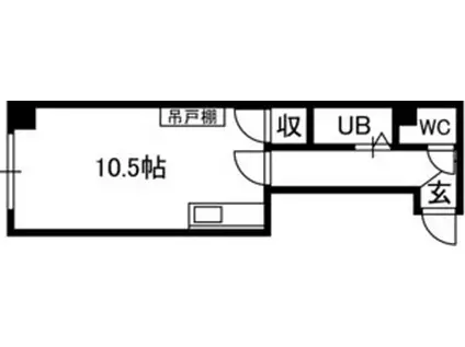 第2アドバンスコーポ(ワンルーム/2階)の間取り写真
