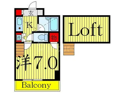 KFビル(1K/6階)の間取り写真