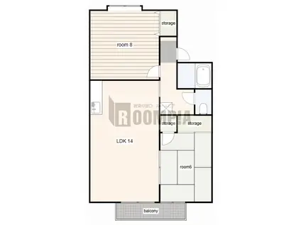 MUヒルズ茜部(2LDK/2階)の間取り写真