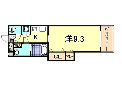 メトロポリタン(1K/2階)の間取り写真