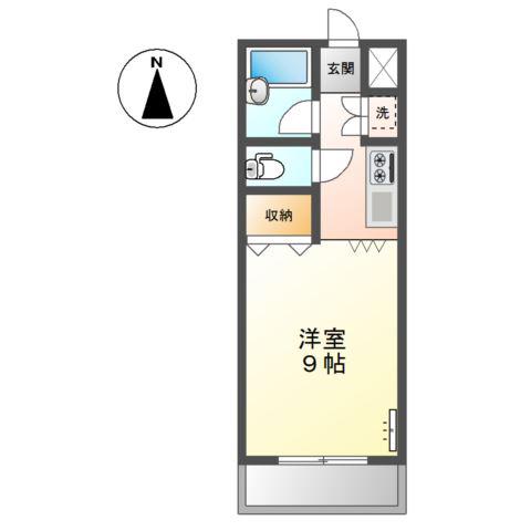 STUDIOENCHATE公園前(1K/2階)の間取り写真