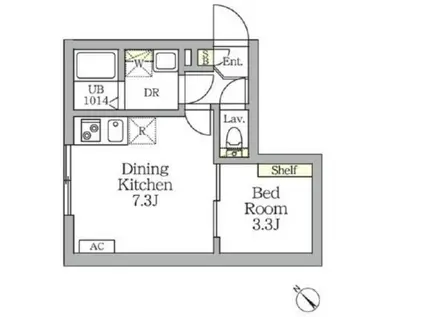 アグライア新宿横寺町(1DK/3階)の間取り写真