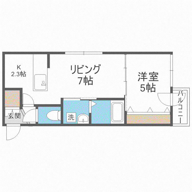 GARBO(1LDK/4階)の間取り写真
