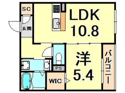 YS COURT(1LDK/3階)の間取り写真