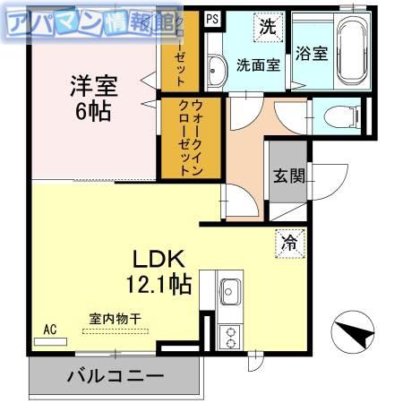 エトワール(1LDK/1階)の間取り写真