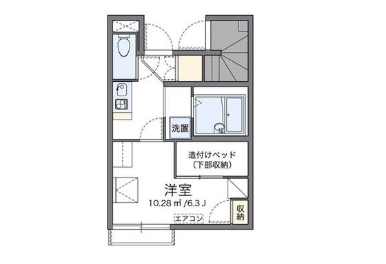 レオパレスFUZIMON B(1K/1階)の間取り写真