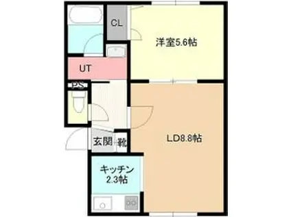 グランリーベ元町(1LDK/2階)の間取り写真