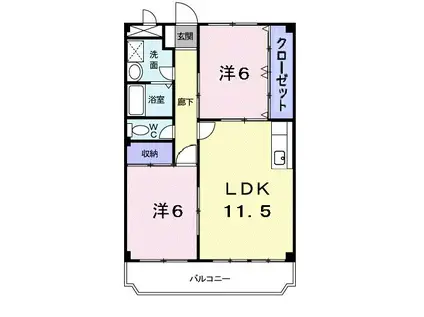 エントピア緑陽(2LDK/1階)の間取り写真