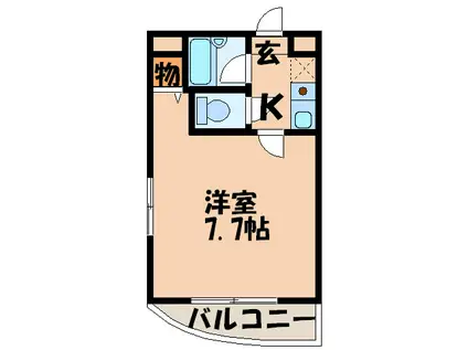 ソシエール高宮(1K/2階)の間取り写真