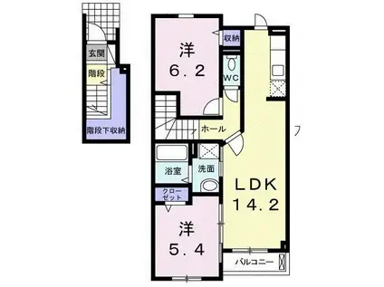 グランSフィールド II(2LDK/2階)の間取り写真