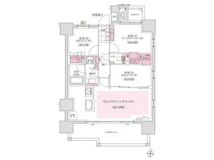 ディームス木場(2SLDK/2階)の間取り写真