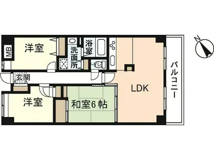 シーブリーズ東原壱番館(3LDK/11階)の間取り写真