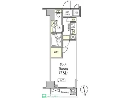アジールコート品川中延サウス(1K/3階)の間取り写真