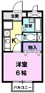 ヴィラミレニアム(1K/2階)の間取り写真
