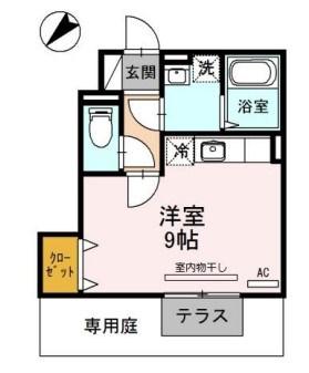 サニーコート別所(ワンルーム/1階)の間取り写真
