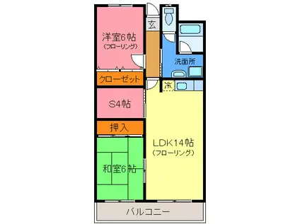 ルーラル・シィーン(2SLDK/2階)の間取り写真