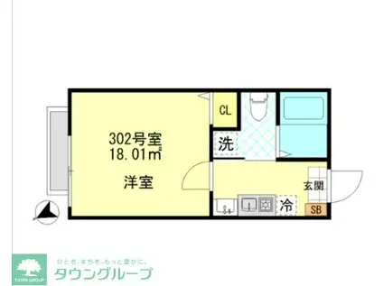 一之江アパート(1K/2階)の間取り写真