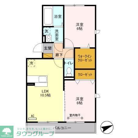 プランタン彩(2LDK/2階)の間取り写真