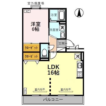 リシェス・オカザキ(2LDK/2階)の間取り写真