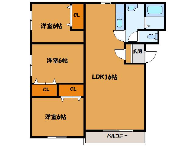 ルミエール中島(3LDK/3階)の間取り写真