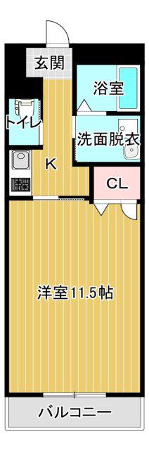 第1つきみビル(1K/3階)の間取り写真