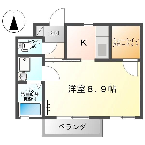 ハイツパティオ(1K/2階)の間取り写真