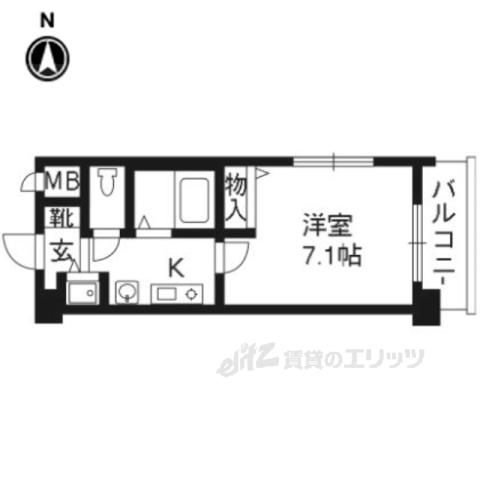 プレサンス京都神宮道(1K/3階)の間取り写真