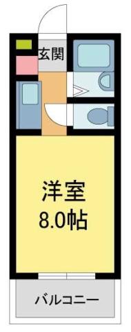 エトールVI(ワンルーム/1階)の間取り写真
