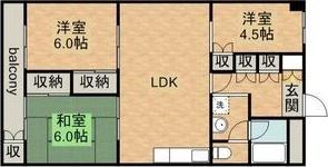 ハイツ江戸(3LDK/4階)の間取り写真