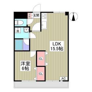 セントラルグリーンマンション(1LDK/4階)の間取り写真