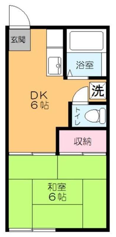 サンライズアパートメントD棟(1DK/1階)の間取り写真