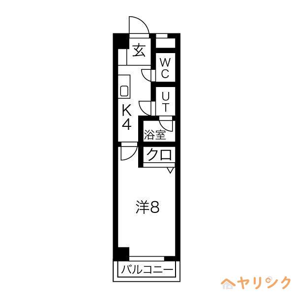 パステル黒川(1K/2階)の間取り写真