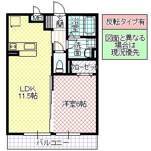 D-ROOM SAIGOU(1LDK/3階)の間取り写真