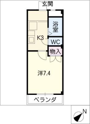 メルベーユHAJI(1K/3階)の間取り写真
