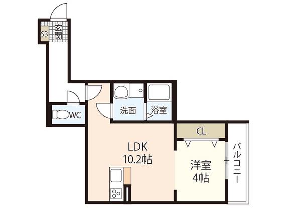 アドバンス隅の浜(1LDK/3階)の間取り写真
