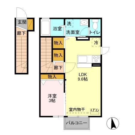アルヴィータ(1LDK/2階)の間取り写真